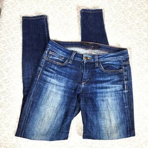 Joe's Jeans Dark Blue Distressed High Rise Skinny Jeans Size 28